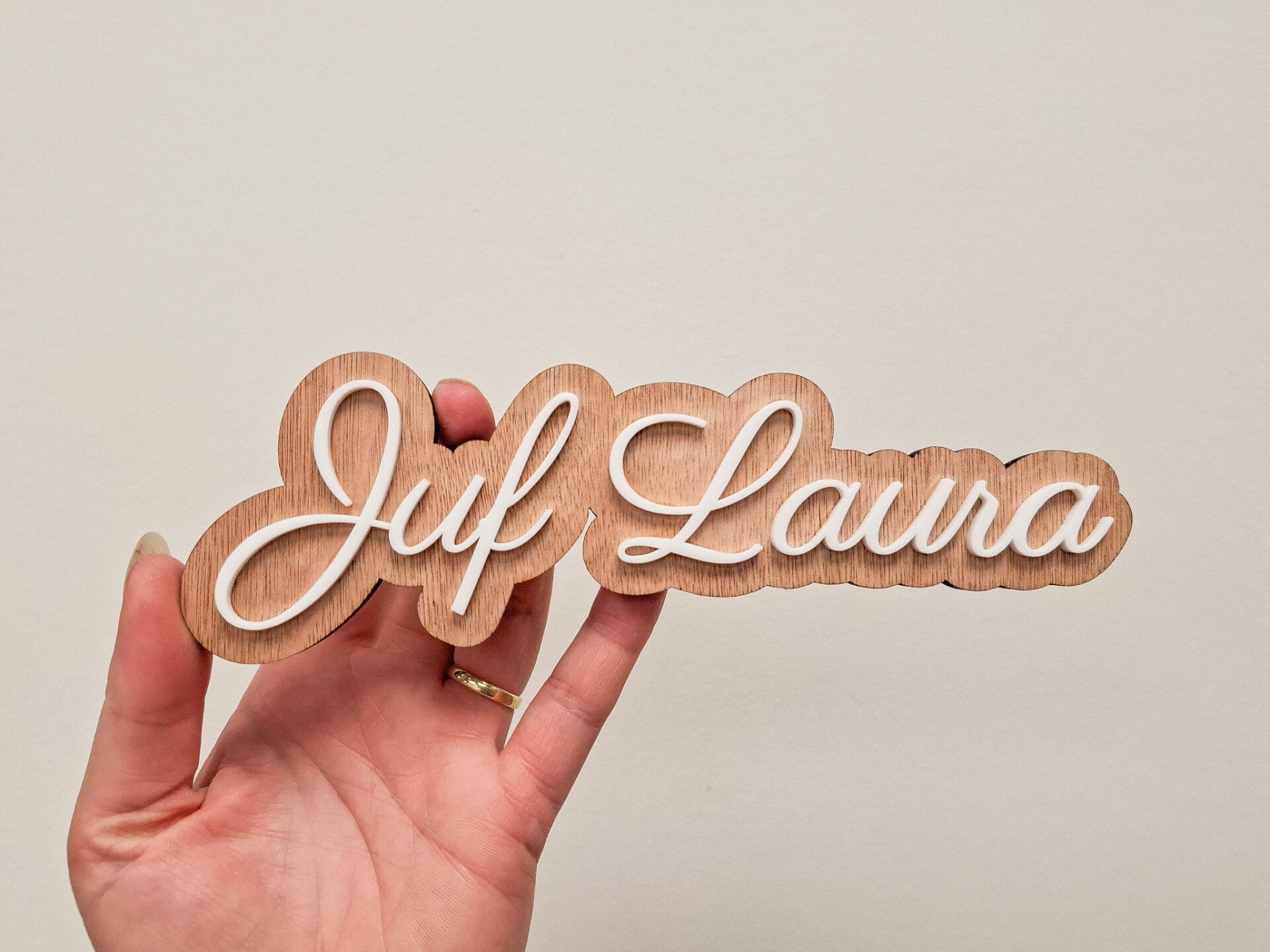 Magneet met naam, voor de leukste juf of meester!