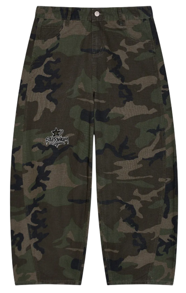 Men’s Camo Barrel Leg Cargo Pants