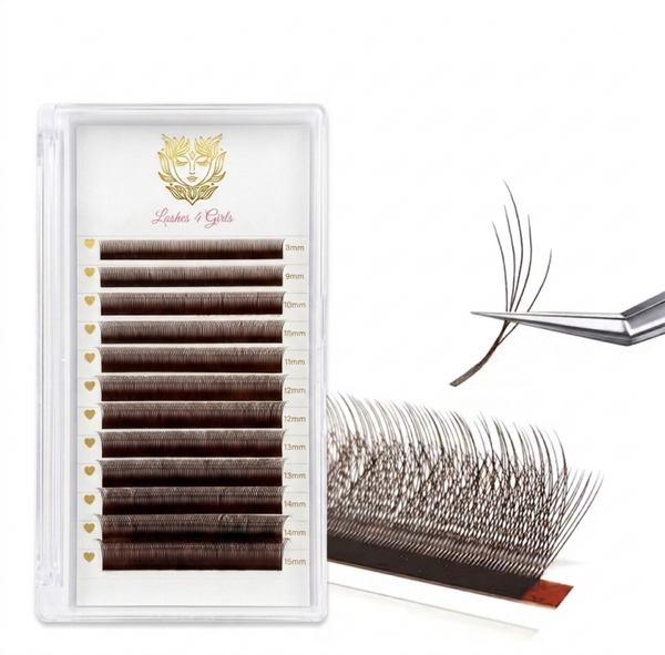 NEW Premade 5D Brown Lashes C 0.07