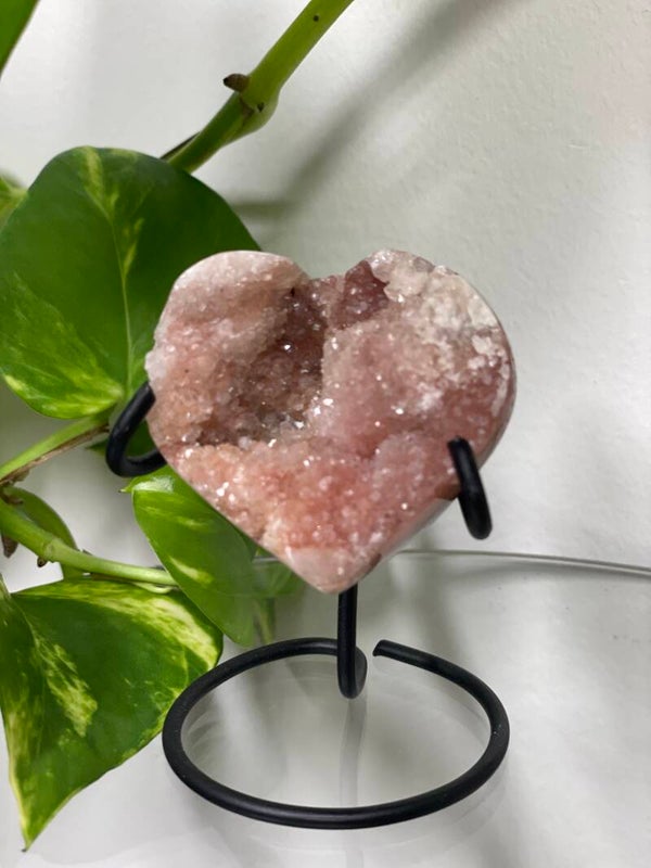 Druzy roze Amethist hart A kwaliteit