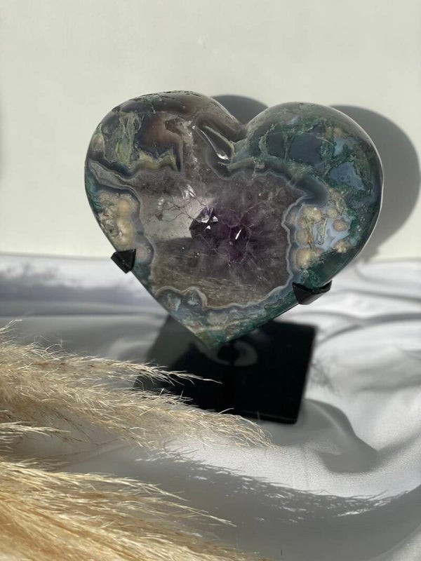Amethist/Mosagaat hartop standaard