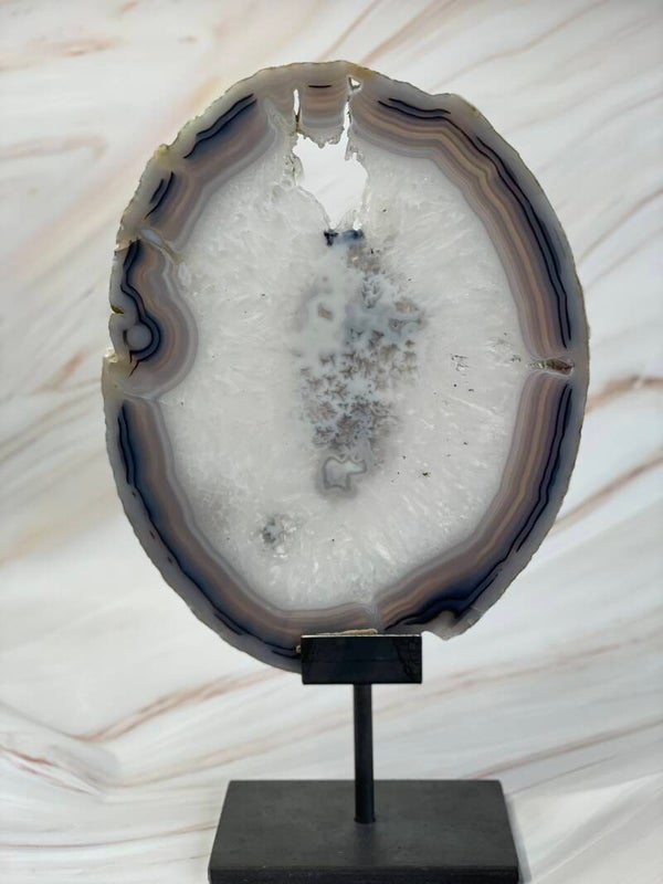 Agaat schijf groot op standaard a 40 cm