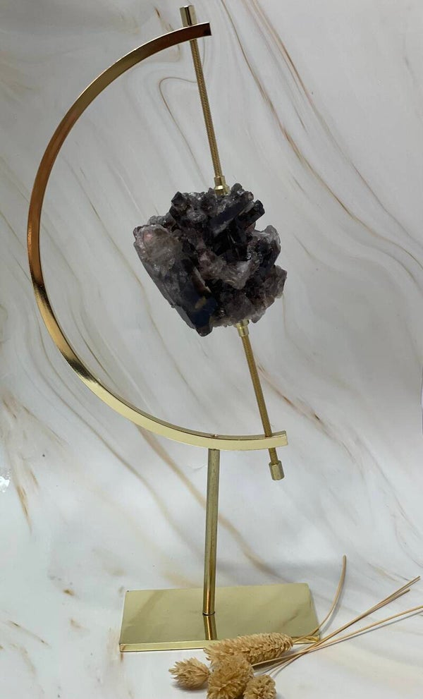 Polychroom standaard L met brok Rookkwarts