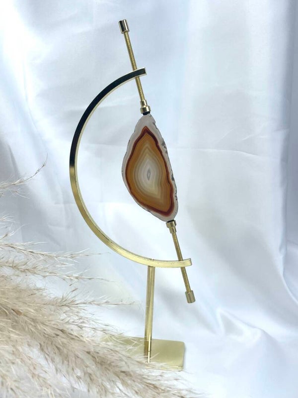 Polychroom standaard met Agaat schijfje maat M