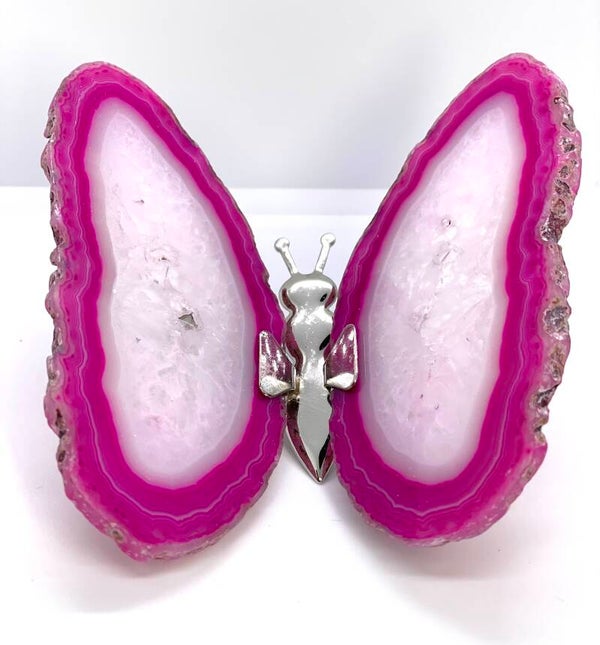 Agaat vlinder roze