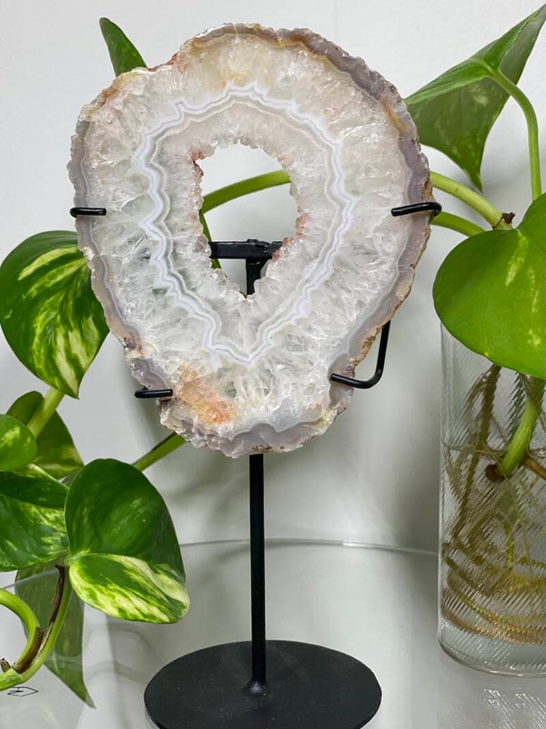 Agaat schijf portaal op standaard