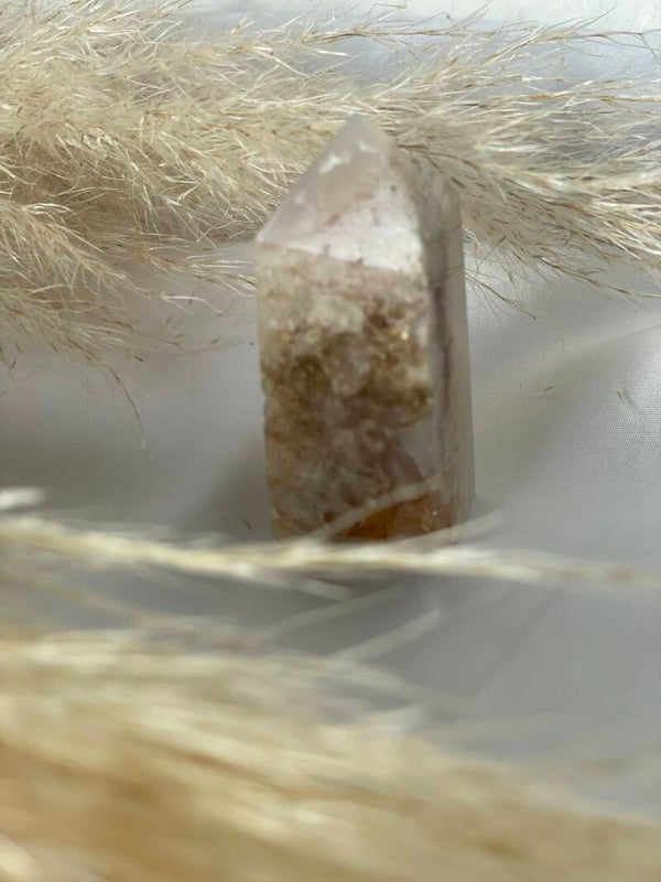 Roze Amethist punt met druzy