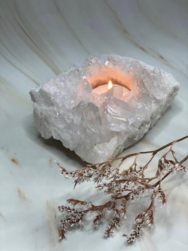 Bergkristal Theelichthouder