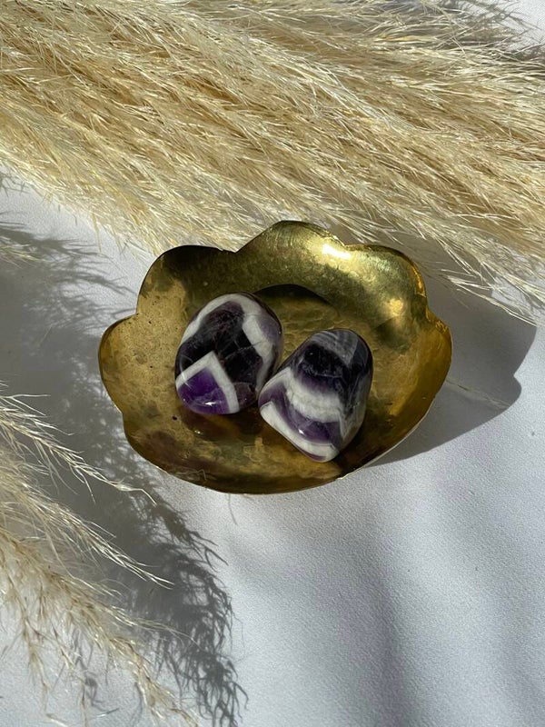 Ametist met kwarts trommel steen