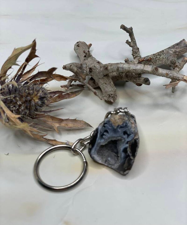 Agaat Geode sleutel hanger