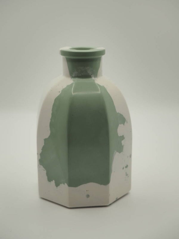 Vase Liane weiß/grün