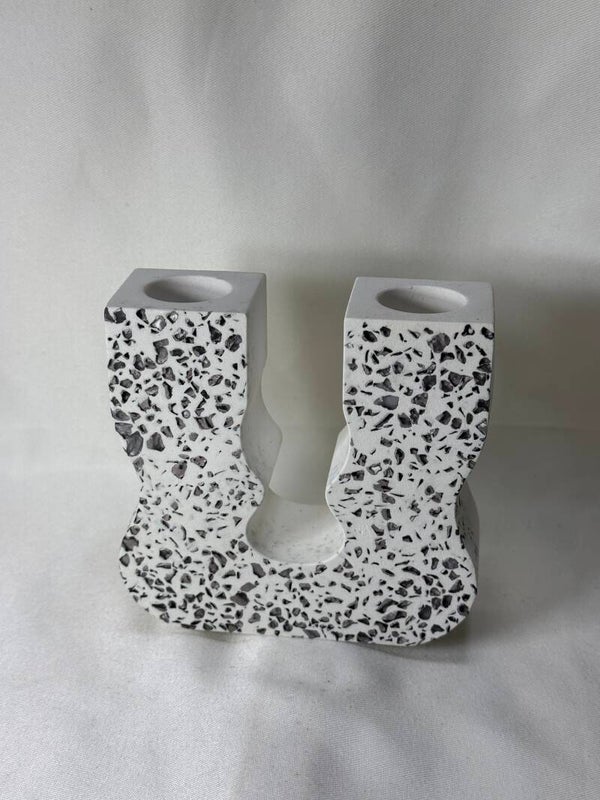 Kerzenhalter weiß für 2 Kerzen