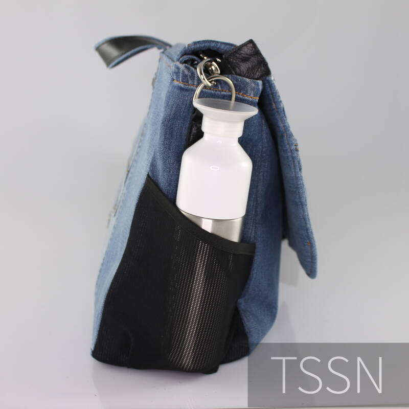 Binnenkant denim big shopper model Lisa.