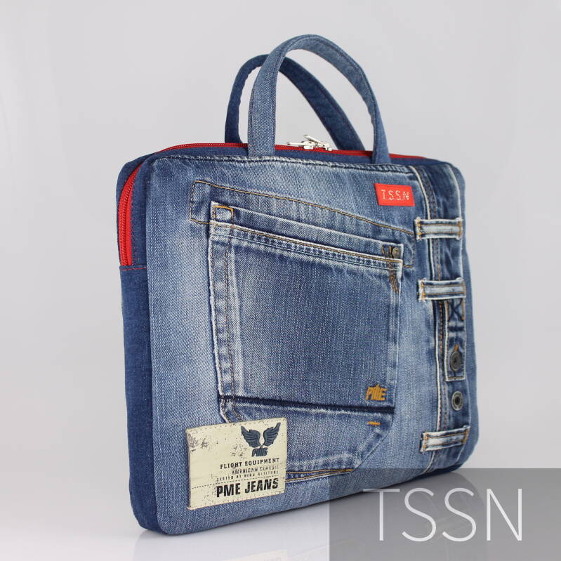 Binnenkant denim big shopper model Lisa.