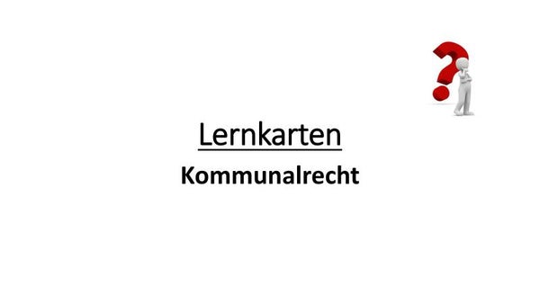 Lernkarten Kommunalrecht