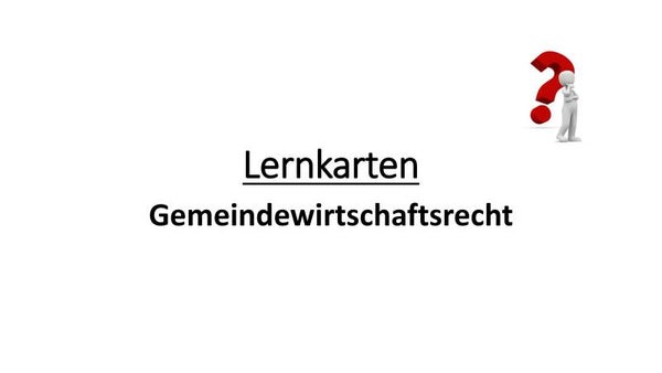 Lernkarten Gemeindewirtschaftsrecht