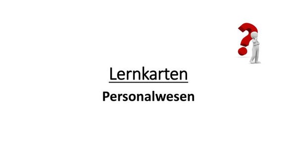 Lernkarten Personalwesen