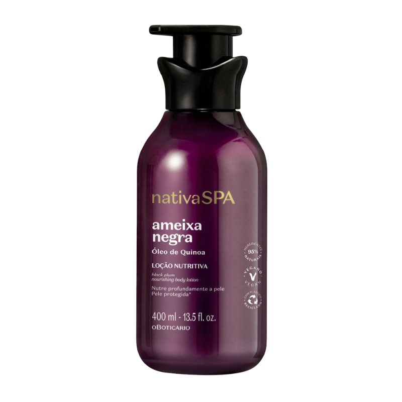 Lait Hydratant Corporel Nativa SPA Ameixa Negra (Prune Noire) - Soin Réparateur Pro-Collagène