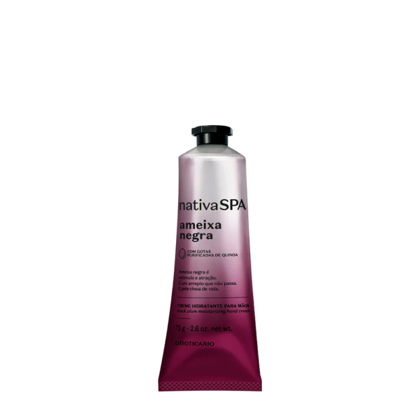 Crème Hydratante pour les Mains Nativa SPA Ameixa Negra (Prune Noire) - Soin Réparateur Pro-Collagène au Toucher Sec
