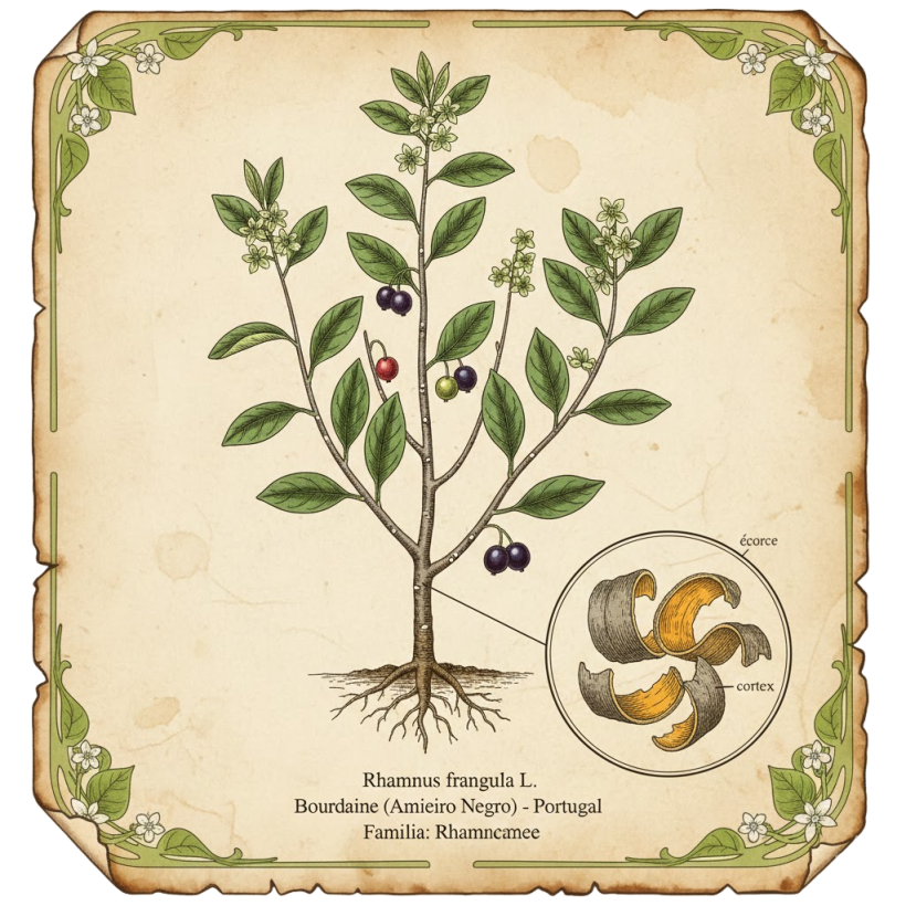 Bourdaine Écorce - (Rhamnus fragula L.) - Amieiro negro