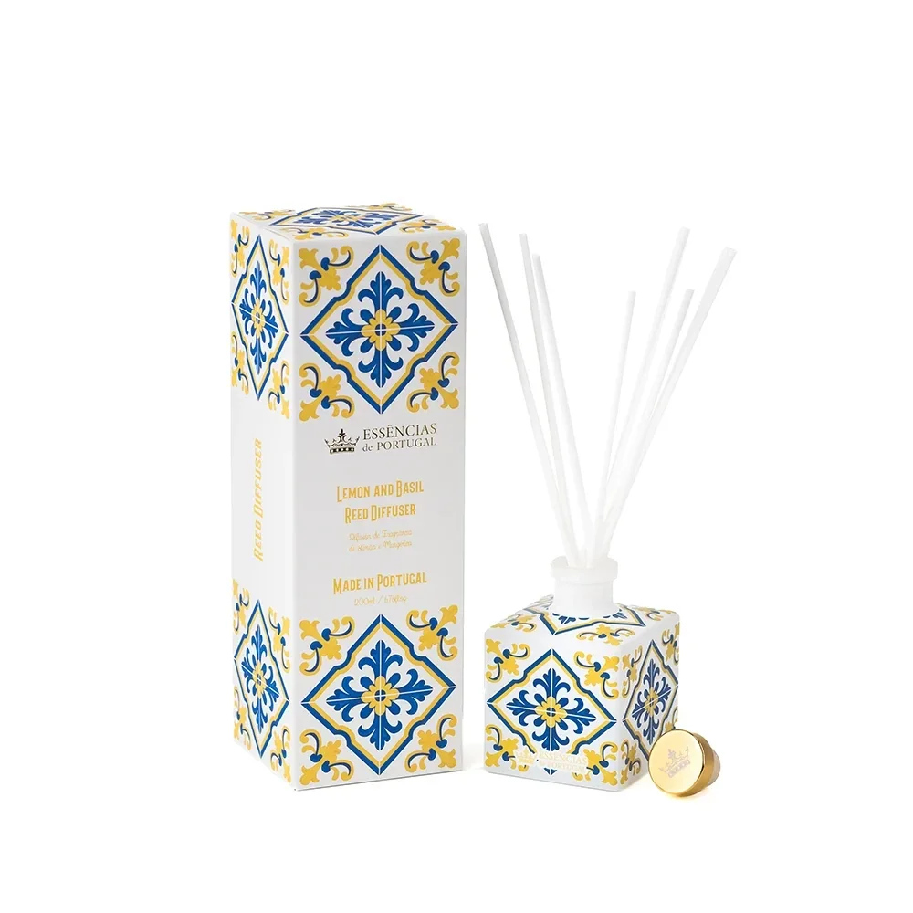 Diffuseur d'Ambiance Azulejos de Portugal – Citron et Basilic Fin (Manjerico)