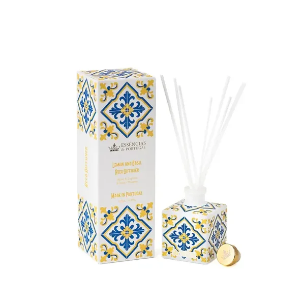 Diffuseur d'Ambiance Azulejos de Portugal – Citron et Basilic Fin (Manjerico)