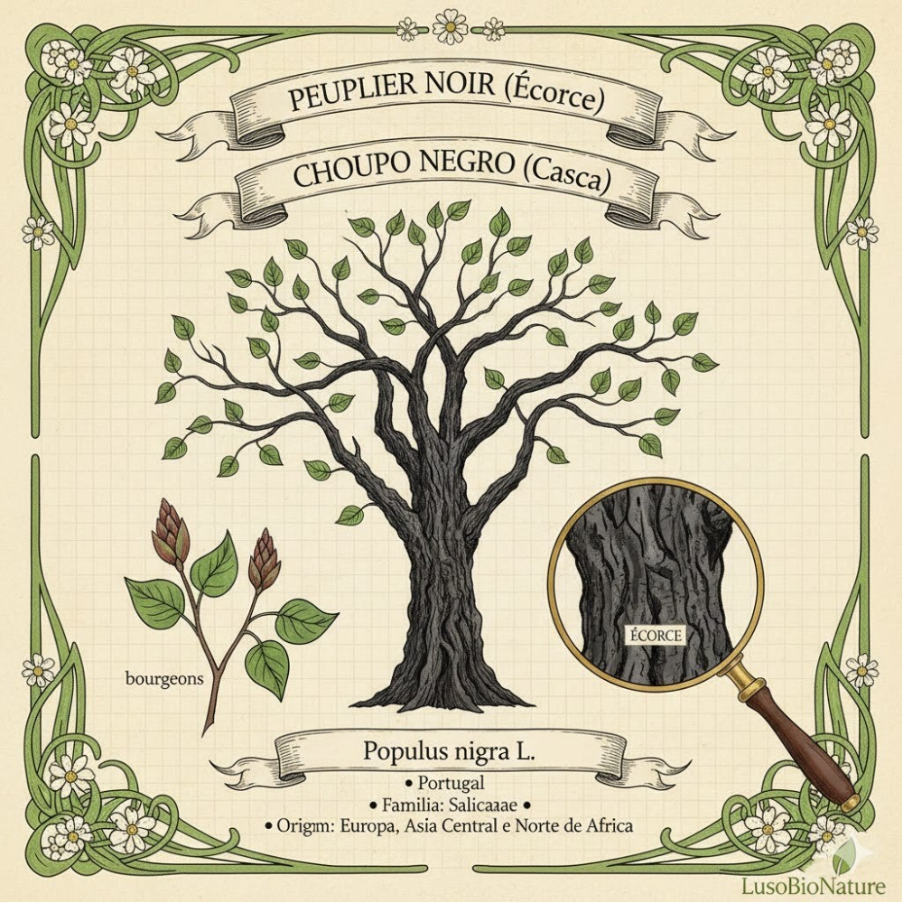 Peuplier Noir Écorce - (Populus nigra L.) - Choupo Negro Casca