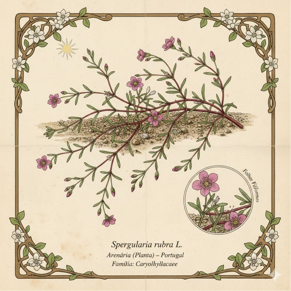 Sabline Rouge Plante - (Spergularia rubra L.) - Arenária Planta