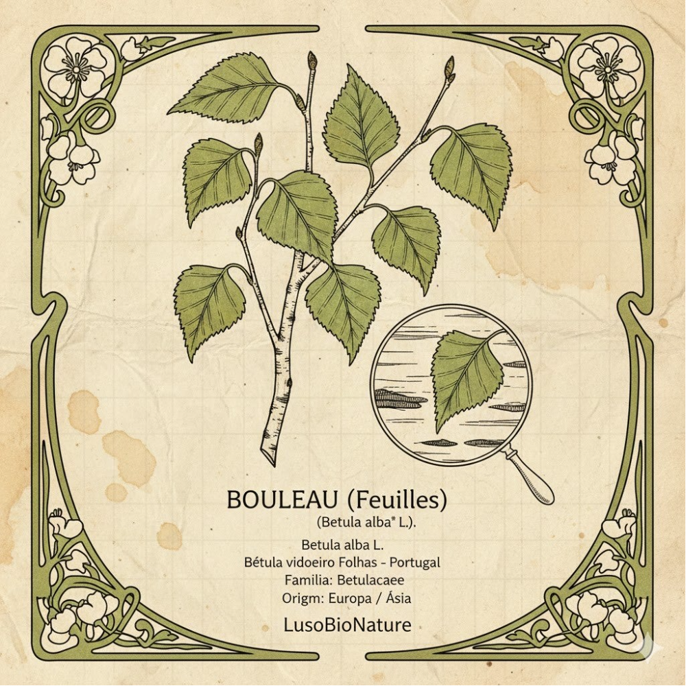 Bouleau Feuilles - (Betula alba L.) - Bétula vidoeiro Folhas