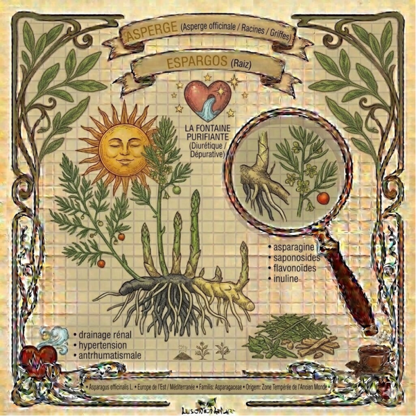 Asperge Racine - (Asparagus officinalis L.) - Espargos Raiz