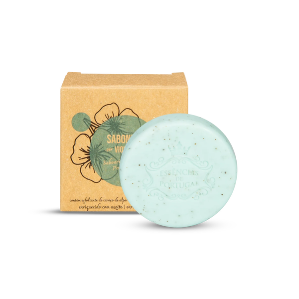 Savon Exfoliant Artisanal à la Violette & Huile d'Olive