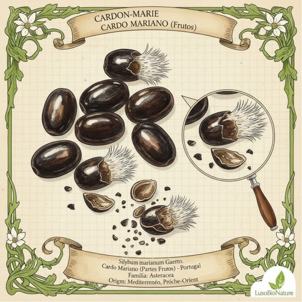 Chardon-Marie Fruits - (Silybum marianum L. Gaertn.) - Cardo-Mariano Frutos