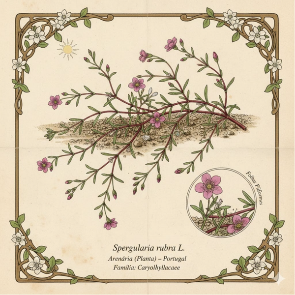 Sabline Rouge Plante - (Spergularia rubra L.) - Arenária Planta