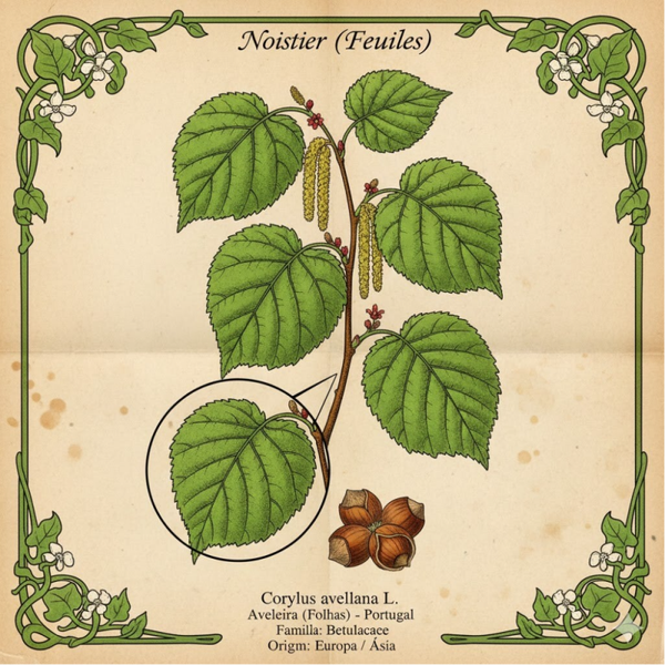 Noisetier Feuilles (Corylus Avellana L.) Aveleira Folhas