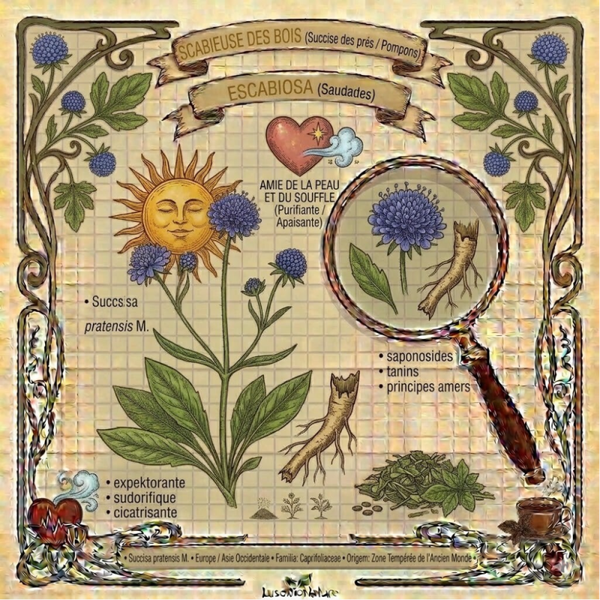 Scabieuse des Bois Parties Aériennes - (Succisa pratensis) - Escabiosa Saudades Partes Aéreas