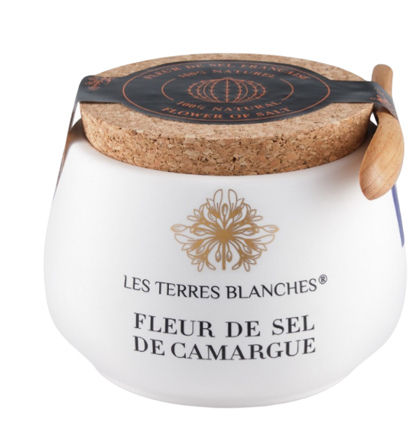 Fleur de sel de Camargue, Pot en céramique + Cuillère 100g