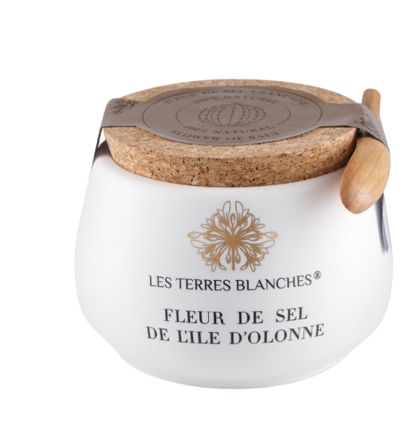 Fleur de sel de L'Ile D'Olonne, Pot céramique + cuillère 100 g