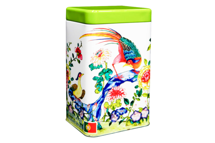 Boîte Métallique Rectangulaire Vert - Oiseaux