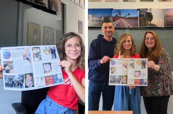 Ein doppelseitiges Portrait von denkbuttsich im Dormagazin.