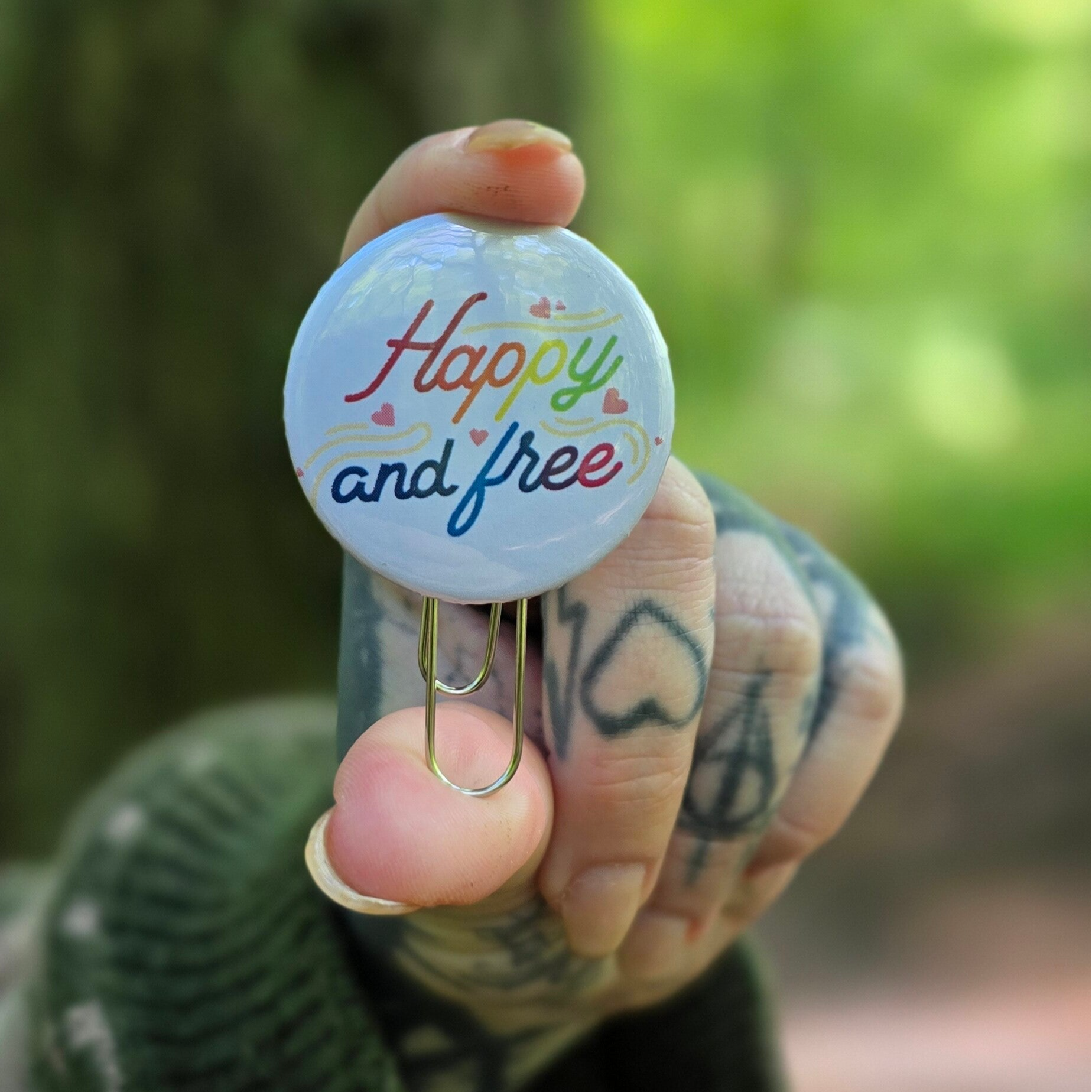 Personalisiertes Lesezeichen mit eigenem Motiv auf Button