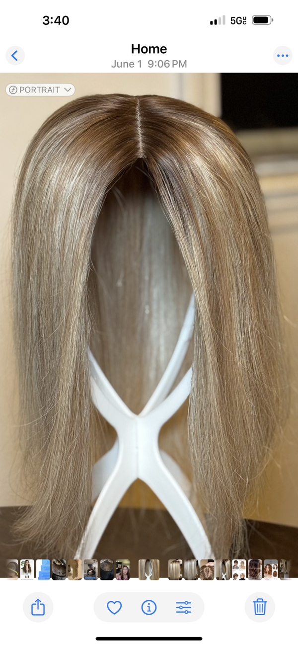 Remy hh rooted dimensional blonde 6x6 topper 12 inches