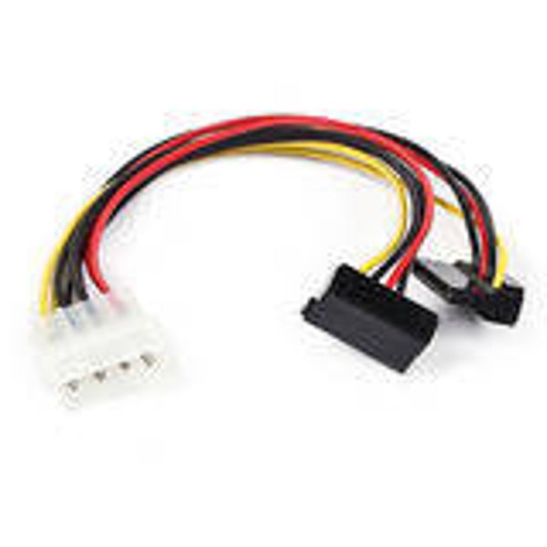 Adaptateur Molex mâle 4 broches de 8 pouces vers deux connecteurs SATA II femelles 15 broches