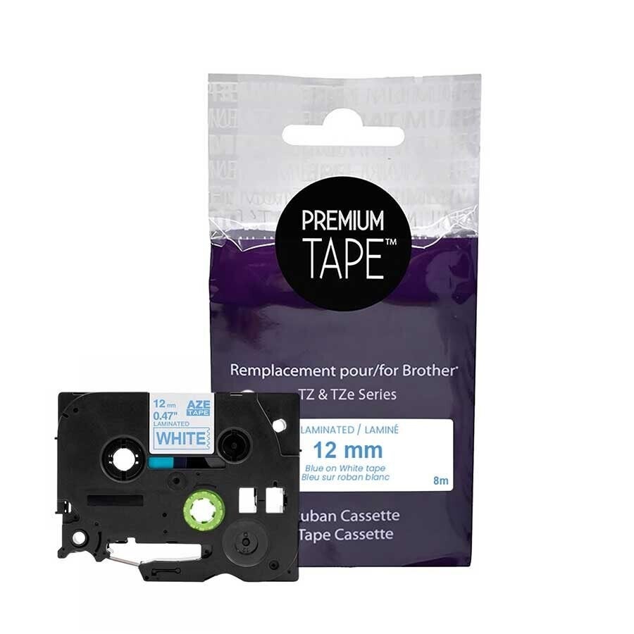 Brother TZe-233 Bleu sur Blanc 12mm X 8m