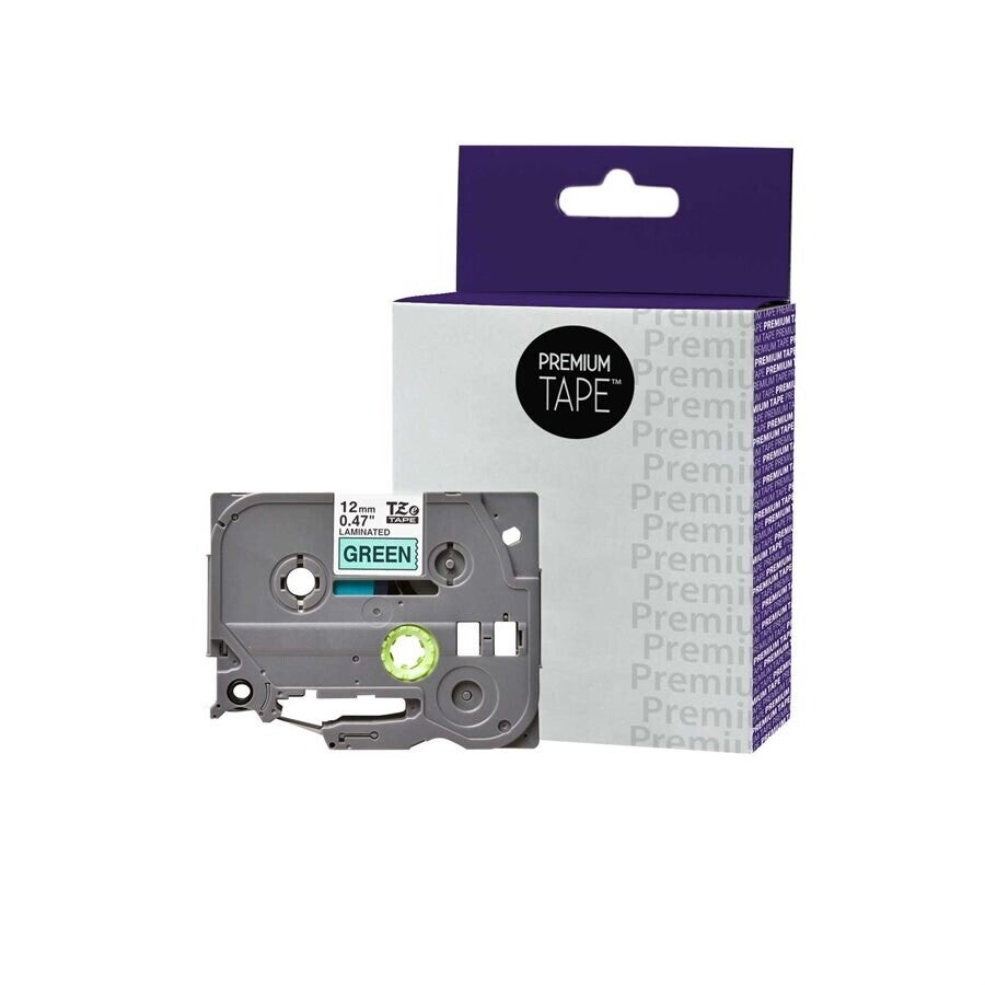 Brother TZe-731 Noir sur Vert 12mm X 8m