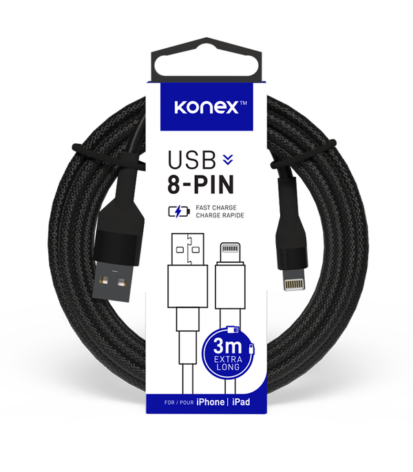 Câble USB à Lightning (8-PIN) (3m) 2.4A