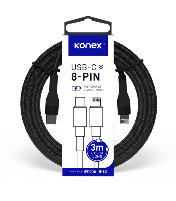 Câble USB-C à Lightning (8-PIN) (3m) 3A