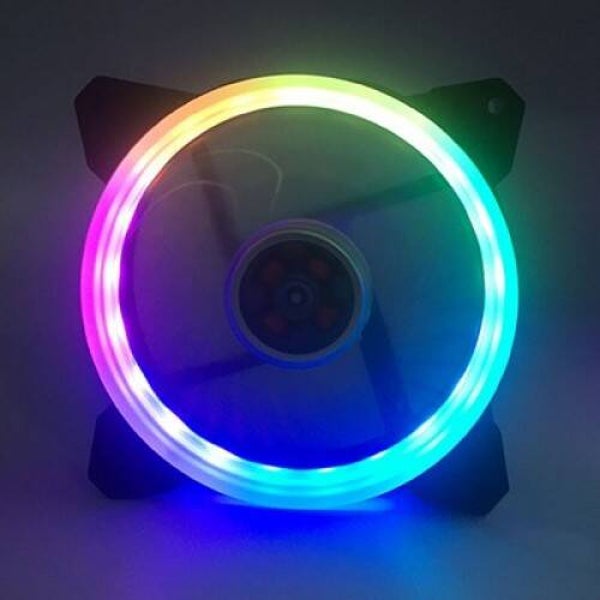 Ventilateur à lumière LED multicolore 140x140x25mm (boîtier)
