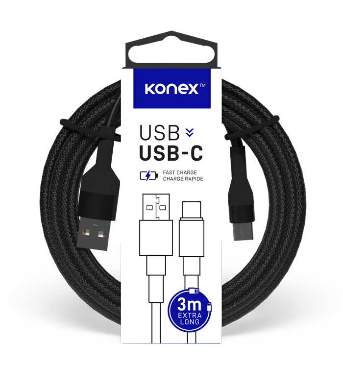 Câble Konex USB à USB-C (3m) 2.4A