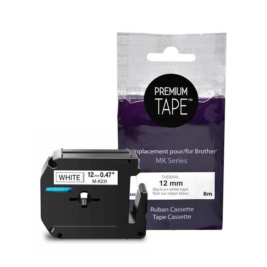 Brother MK-231 Noir sur Blanc 18mm X 8m