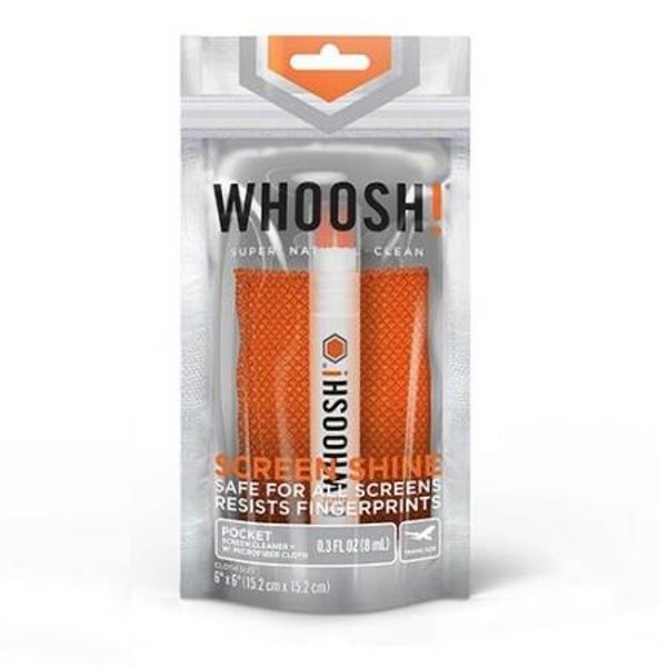 Spray nettoyant écran de poche Whoosh! 8 ml avec 1 chiffon.